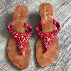 Mystique beaded kitten heel sandals